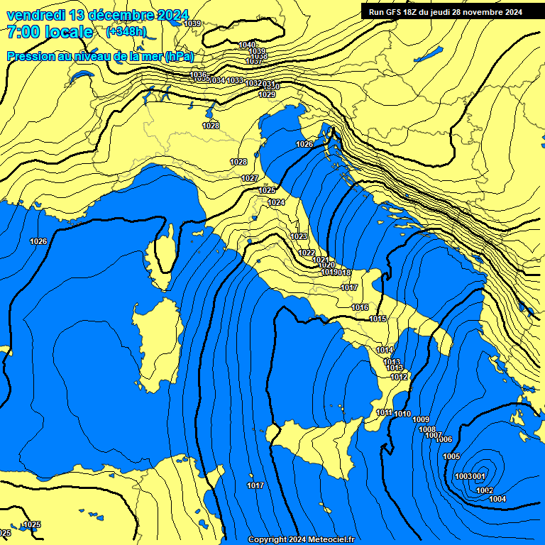 Modele GFS - Carte prvisions 