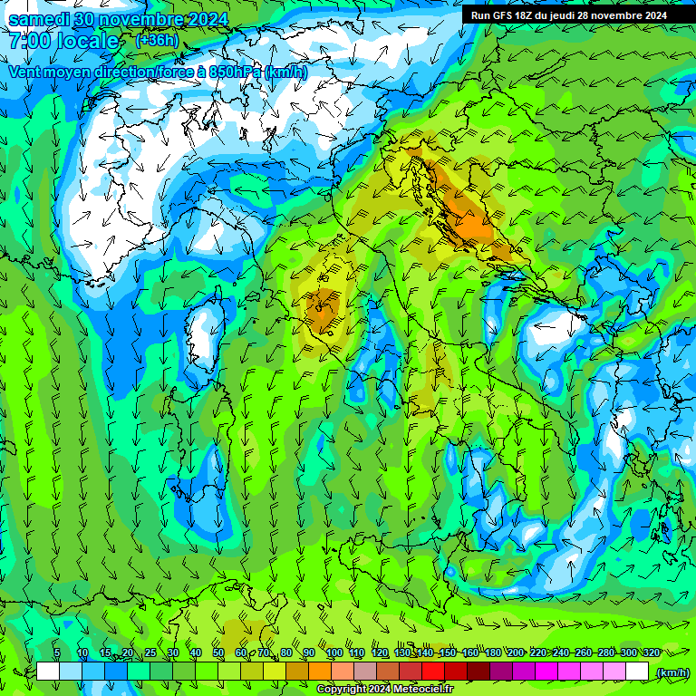 Modele GFS - Carte prvisions 