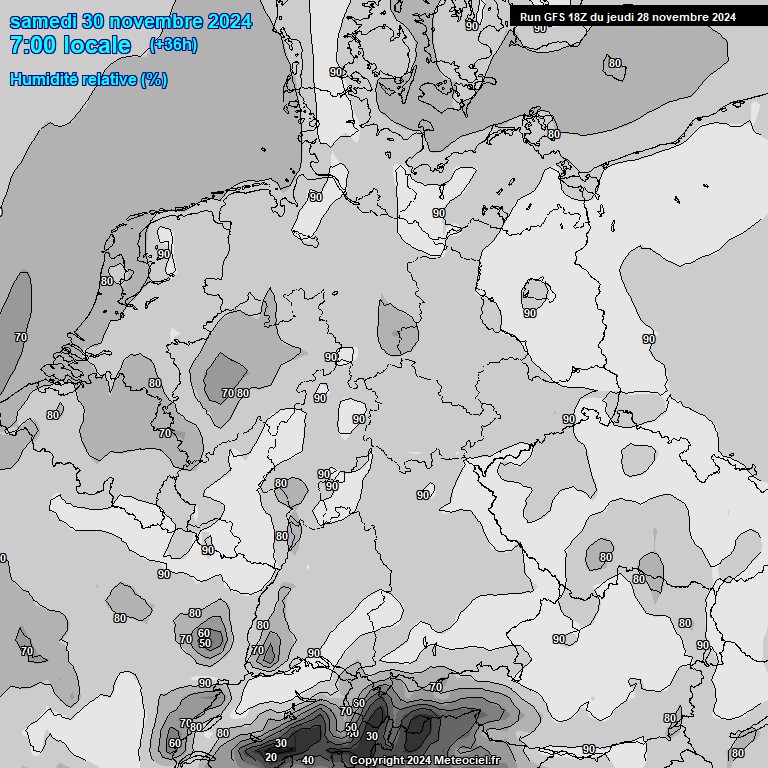 Modele GFS - Carte prvisions 