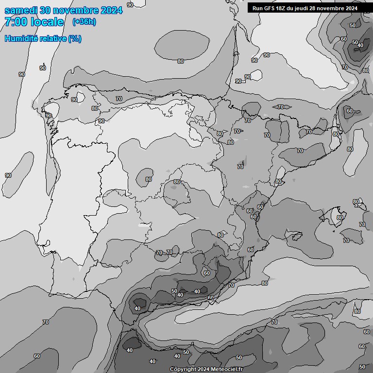 Modele GFS - Carte prvisions 