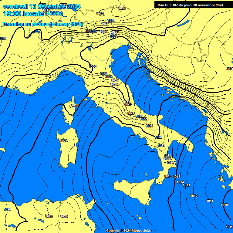 Modele GFS - Carte prvisions 