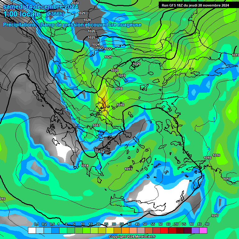 Modele GFS - Carte prvisions 