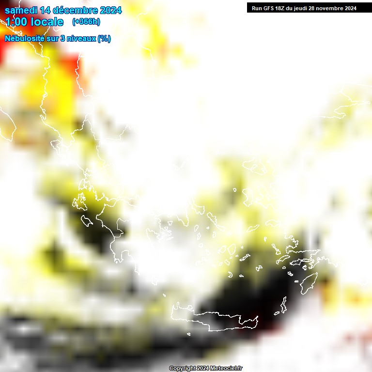 Modele GFS - Carte prvisions 