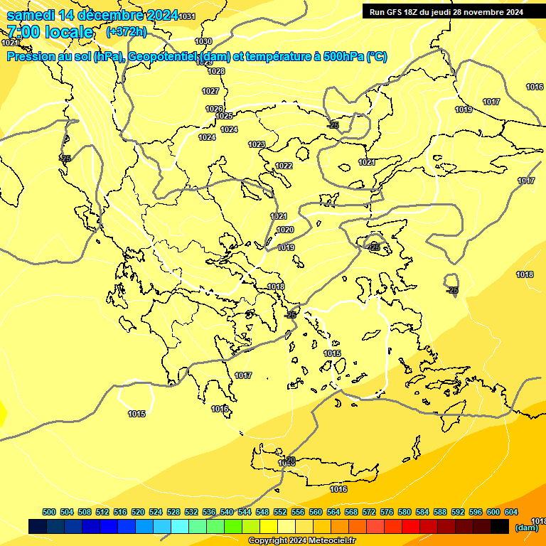 Modele GFS - Carte prvisions 