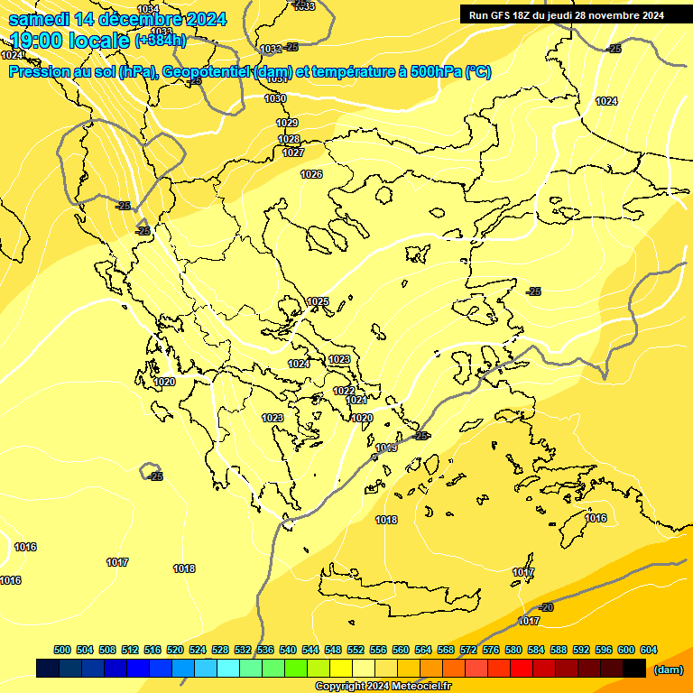 Modele GFS - Carte prvisions 