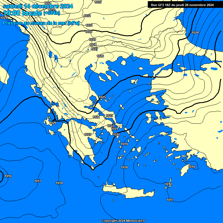 Modele GFS - Carte prvisions 