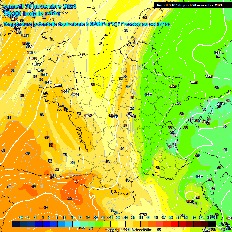 Modele GFS - Carte prvisions 