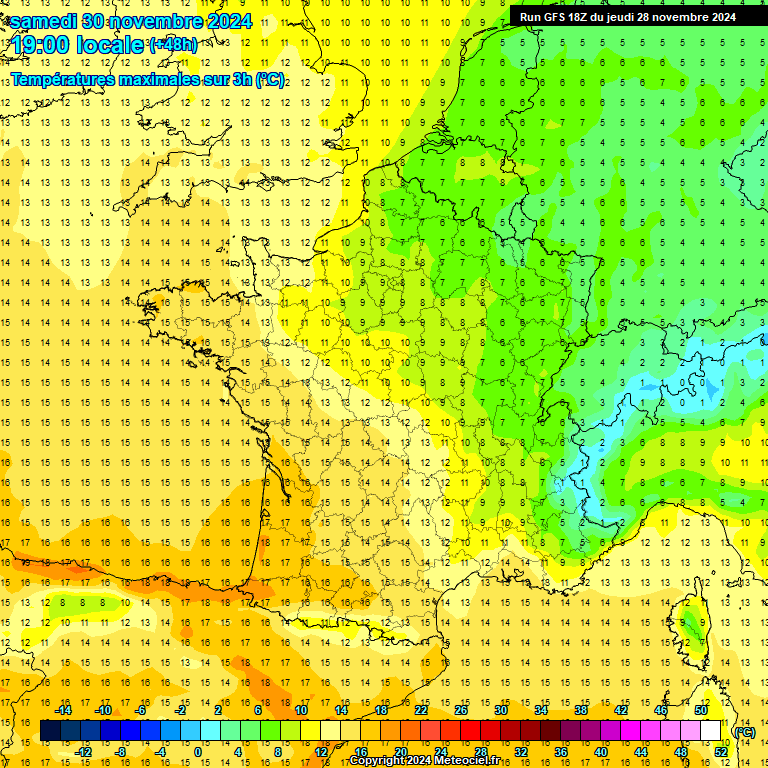 Modele GFS - Carte prvisions 