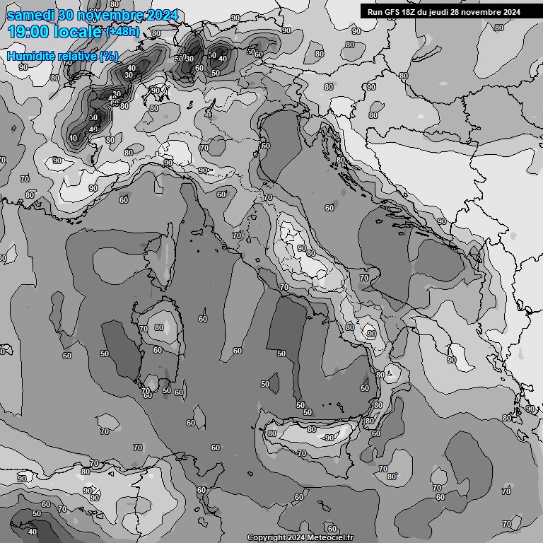 Modele GFS - Carte prvisions 