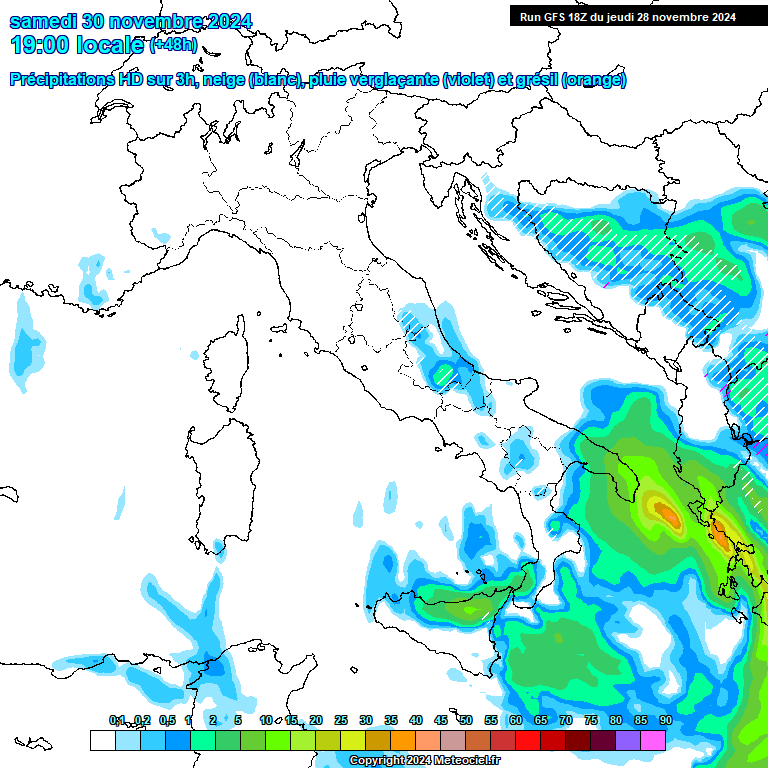 Modele GFS - Carte prvisions 