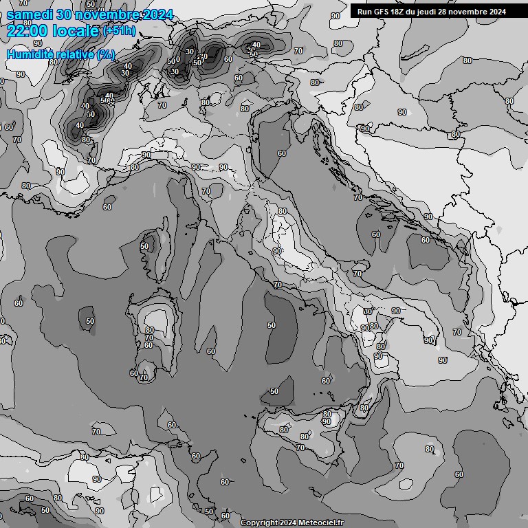 Modele GFS - Carte prvisions 