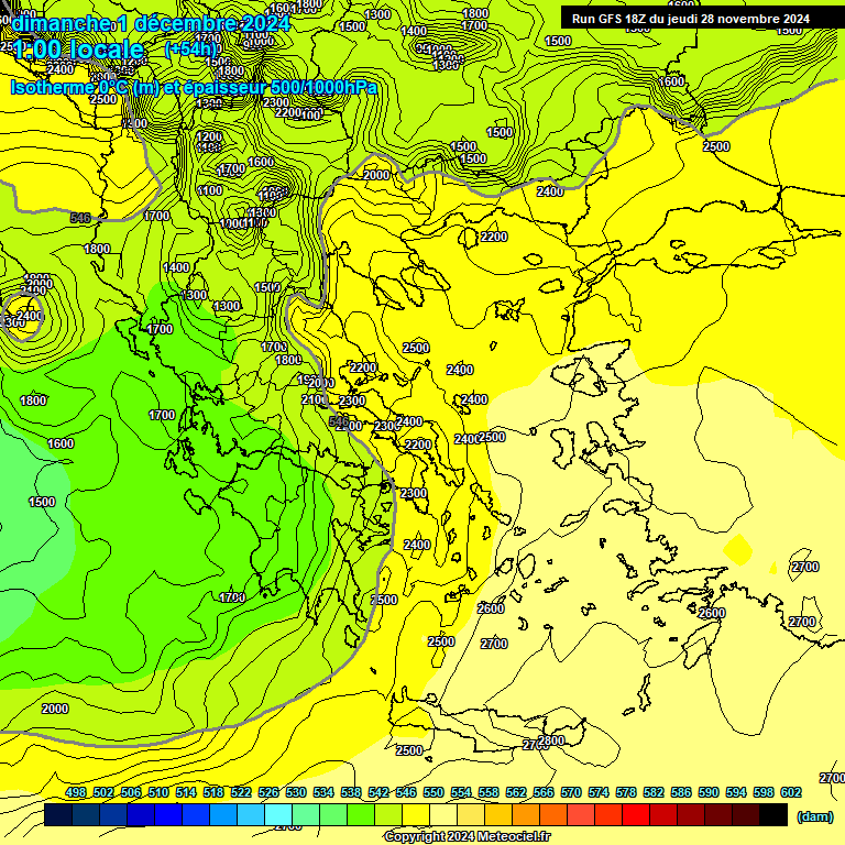 Modele GFS - Carte prvisions 