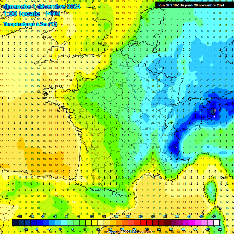 Modele GFS - Carte prvisions 