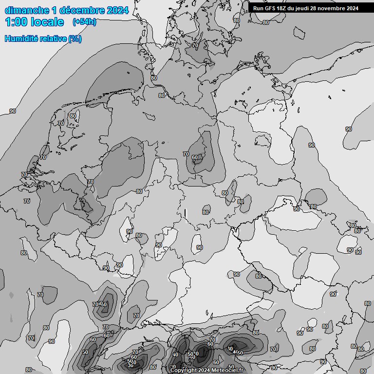 Modele GFS - Carte prvisions 