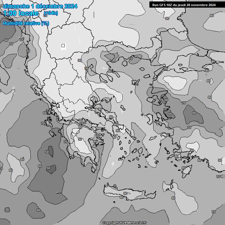 Modele GFS - Carte prvisions 