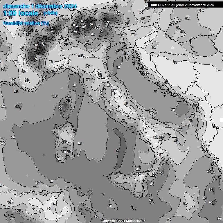 Modele GFS - Carte prvisions 