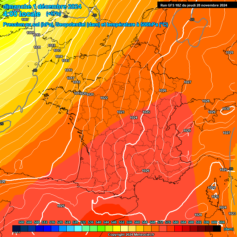 Modele GFS - Carte prvisions 