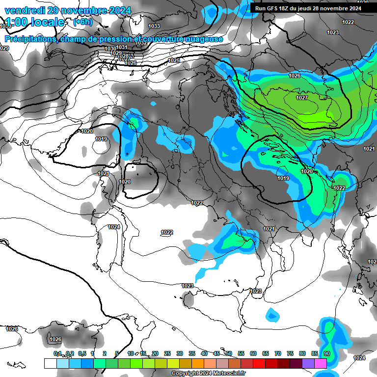 Modele GFS - Carte prvisions 