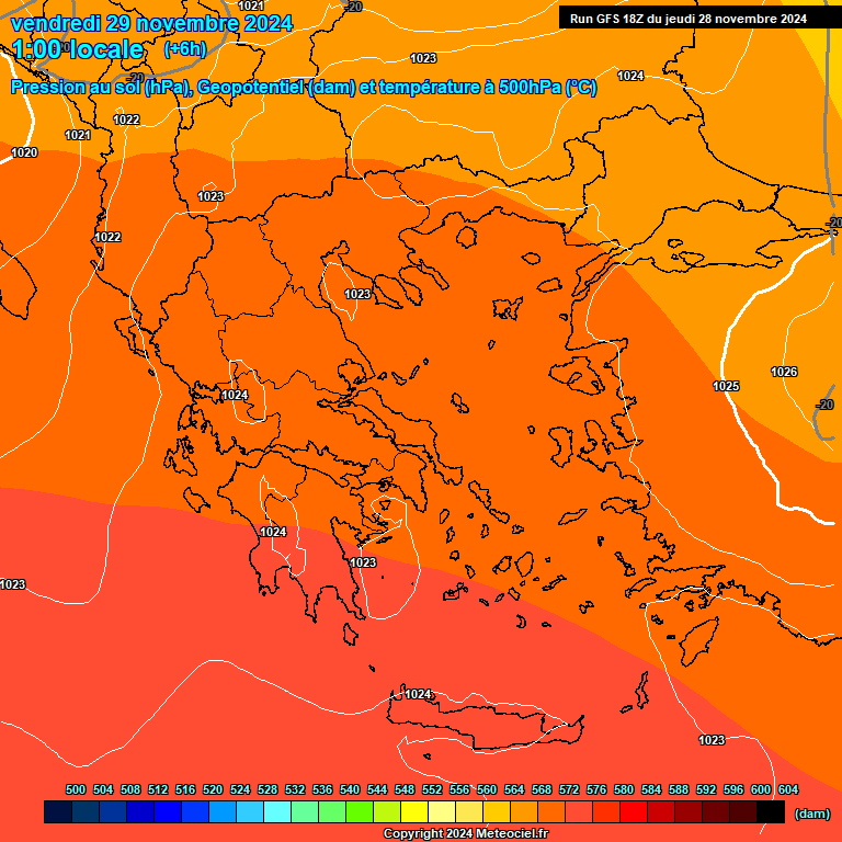 Modele GFS - Carte prvisions 