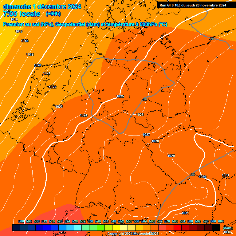 Modele GFS - Carte prvisions 