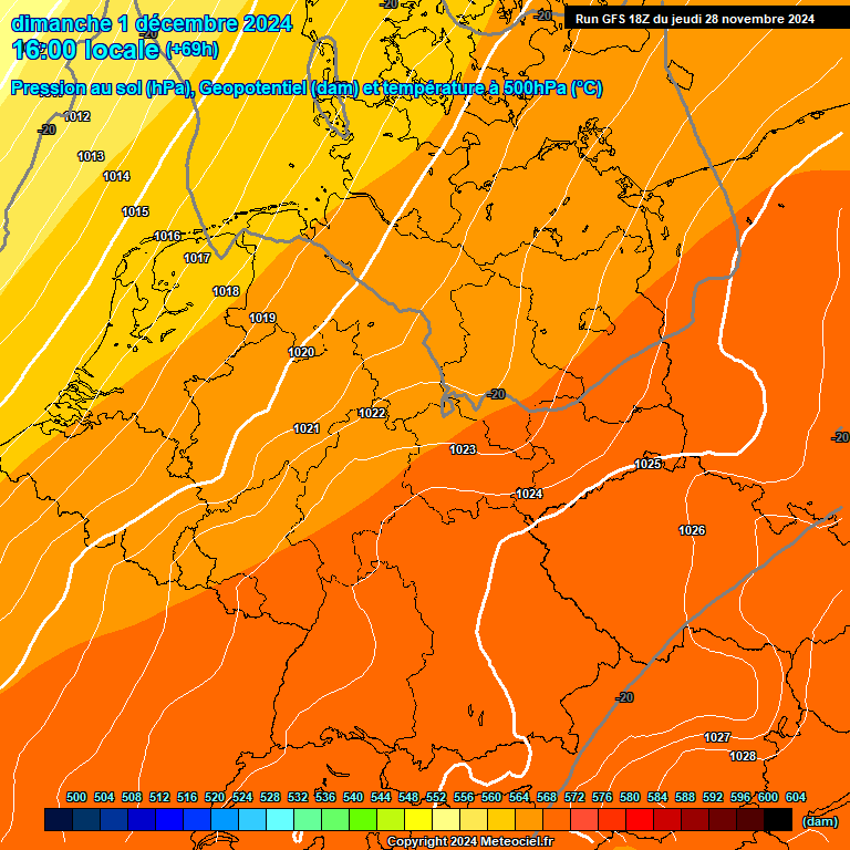 Modele GFS - Carte prvisions 