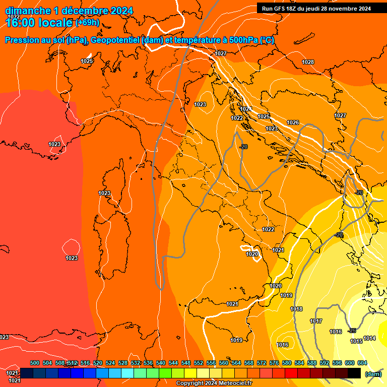 Modele GFS - Carte prvisions 