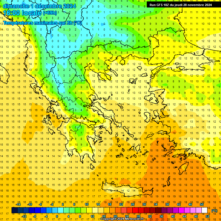 Modele GFS - Carte prvisions 