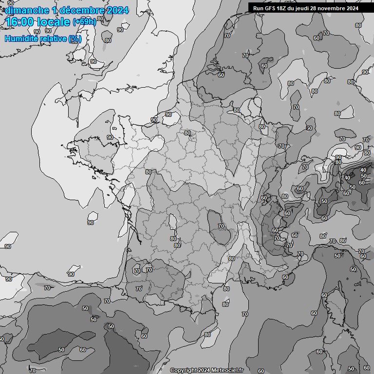 Modele GFS - Carte prvisions 