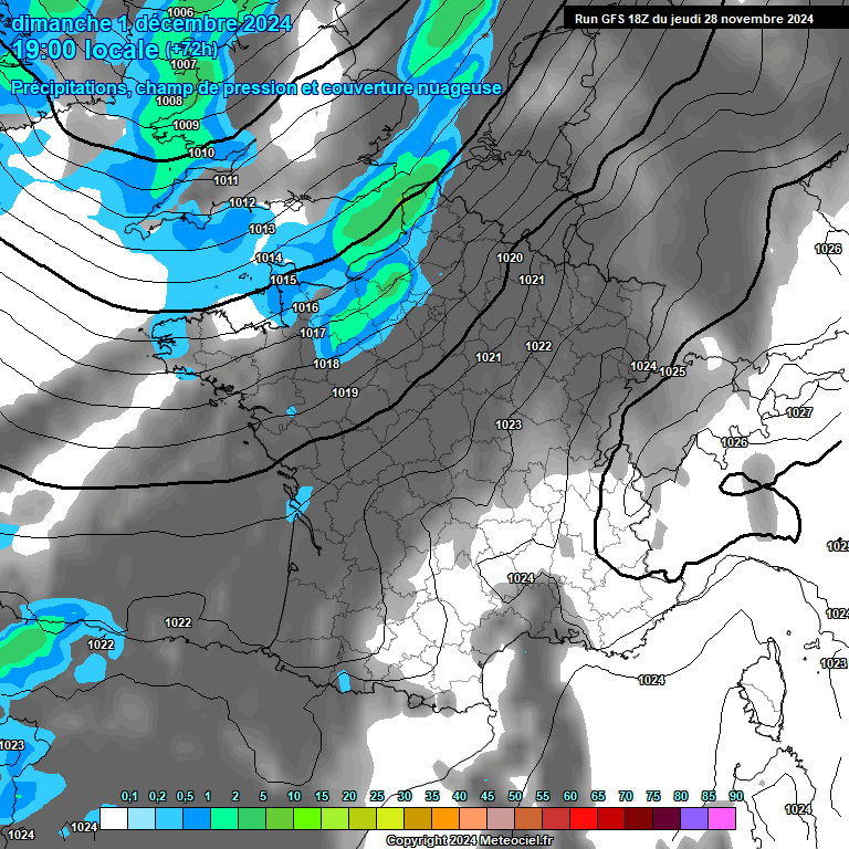 Modele GFS - Carte prvisions 