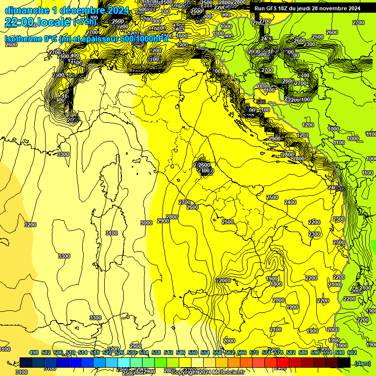 Modele GFS - Carte prvisions 