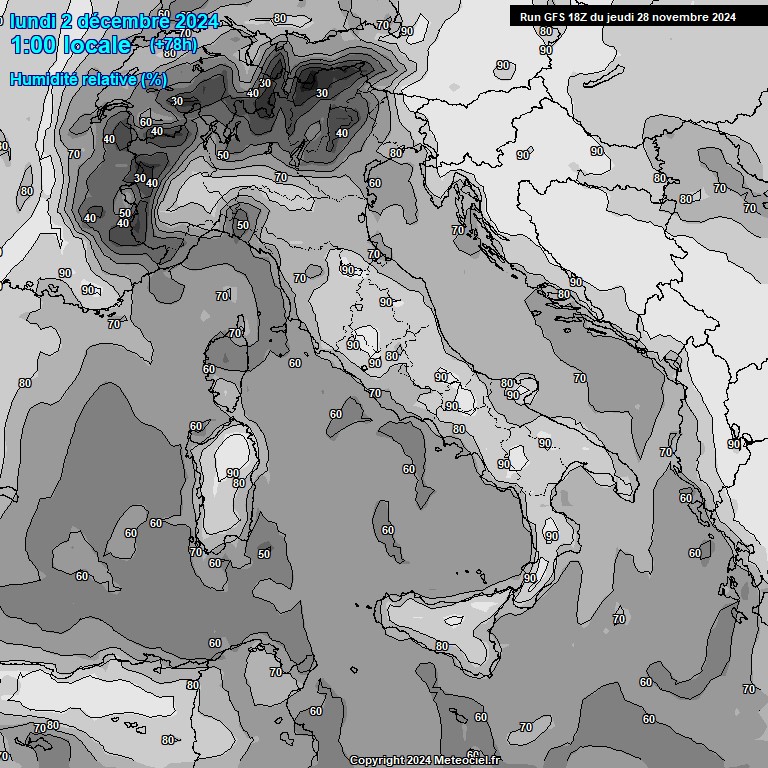 Modele GFS - Carte prvisions 