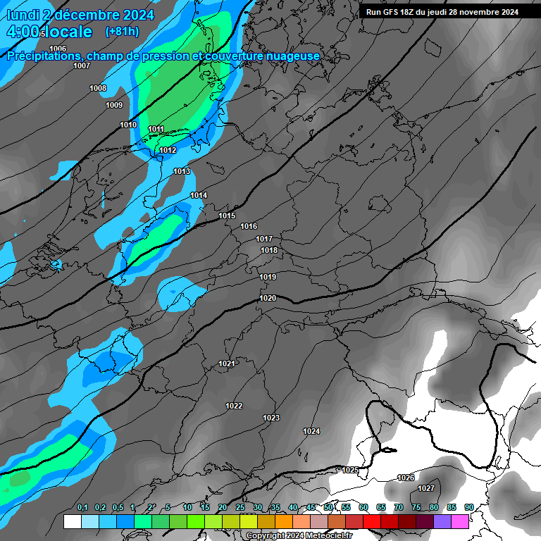 Modele GFS - Carte prvisions 