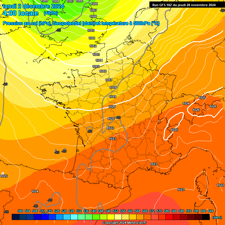 Modele GFS - Carte prvisions 