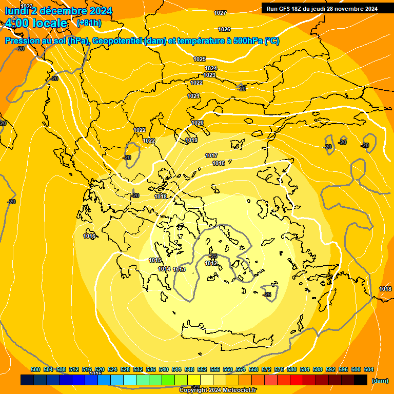 Modele GFS - Carte prvisions 