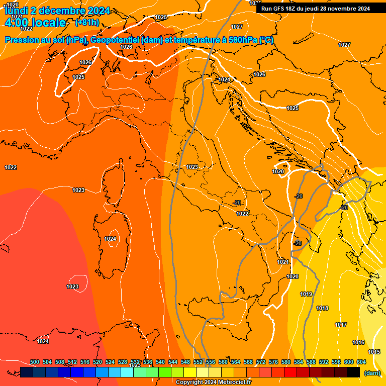 Modele GFS - Carte prvisions 