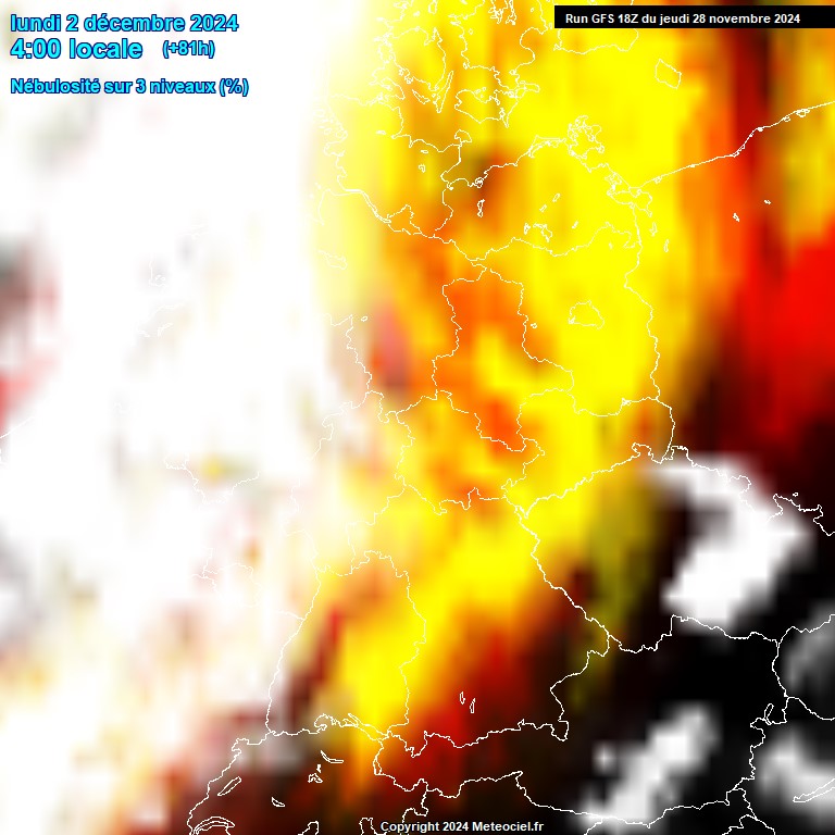 Modele GFS - Carte prvisions 