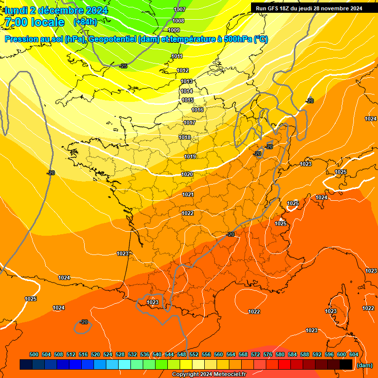 Modele GFS - Carte prvisions 