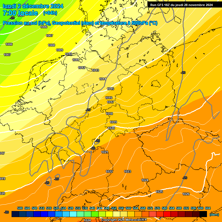 Modele GFS - Carte prvisions 