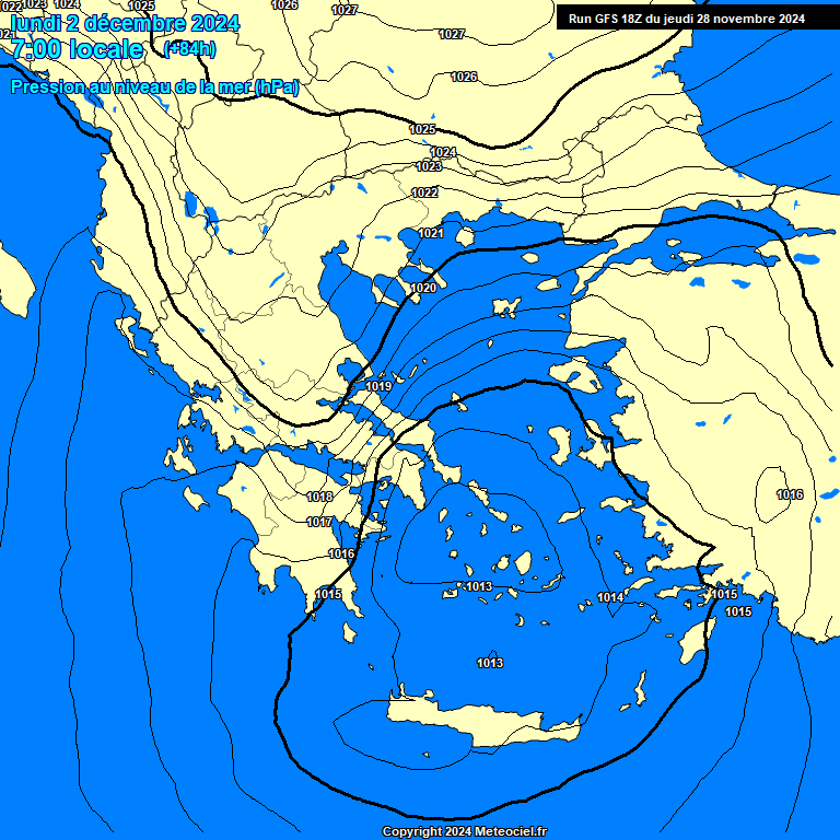 Modele GFS - Carte prvisions 