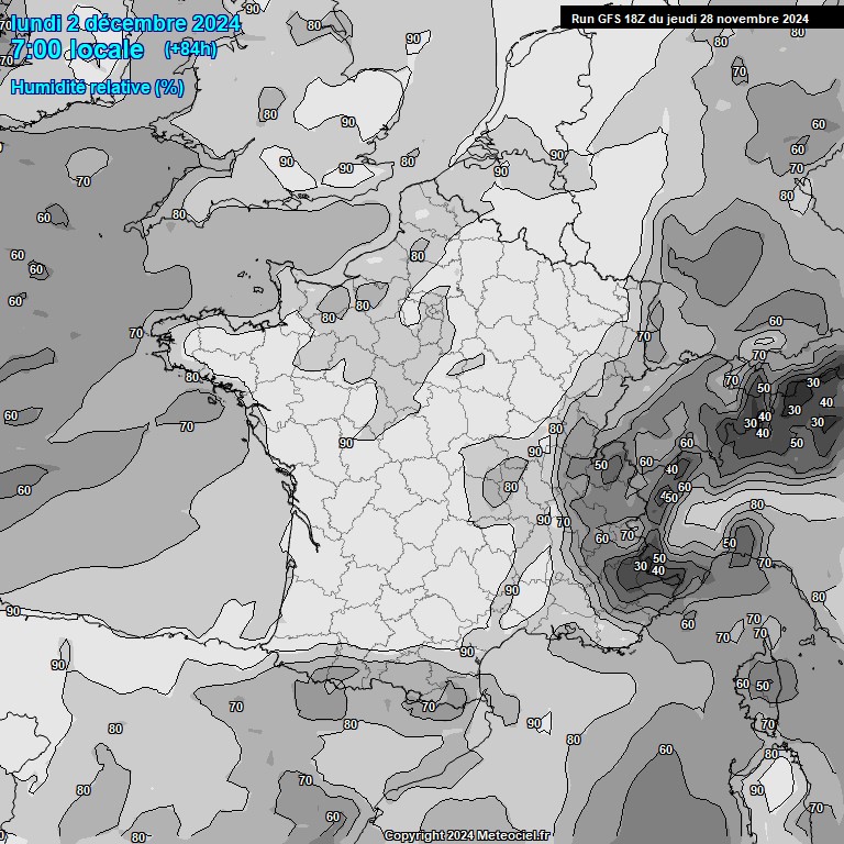 Modele GFS - Carte prvisions 