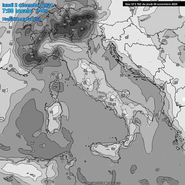 Modele GFS - Carte prvisions 