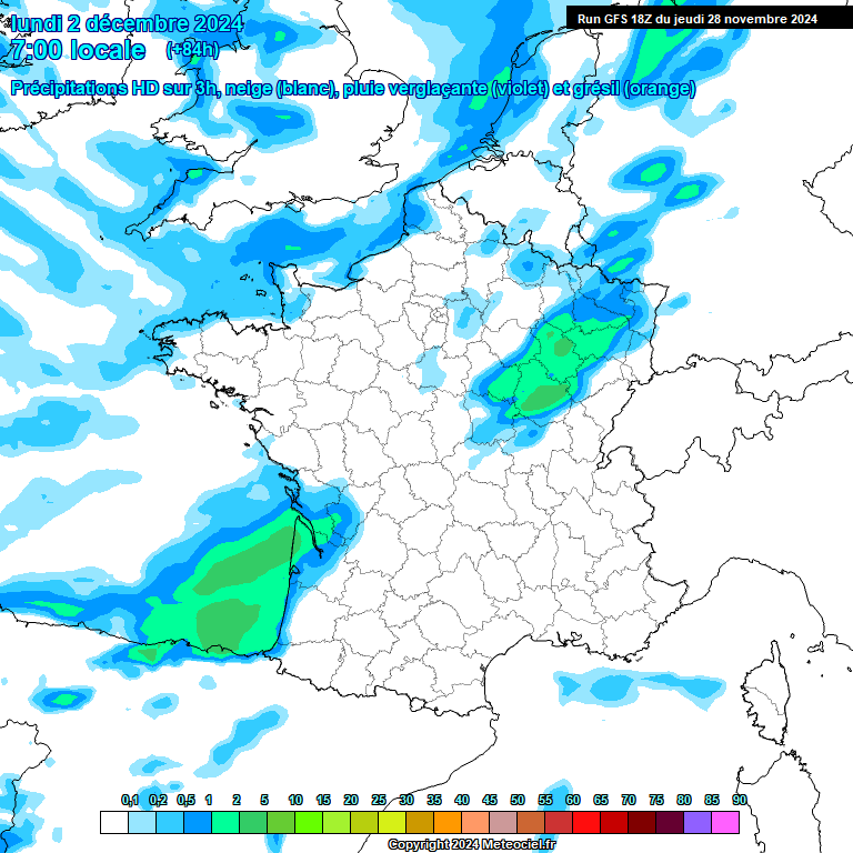 Modele GFS - Carte prvisions 