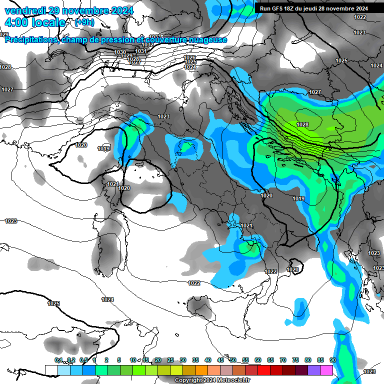 Modele GFS - Carte prvisions 