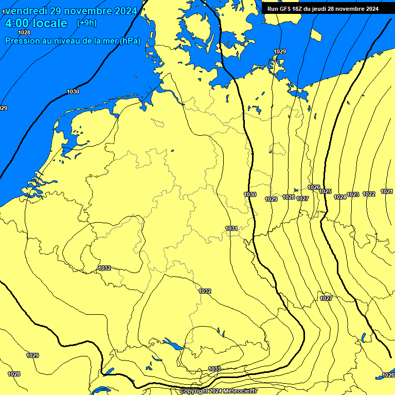 Modele GFS - Carte prvisions 