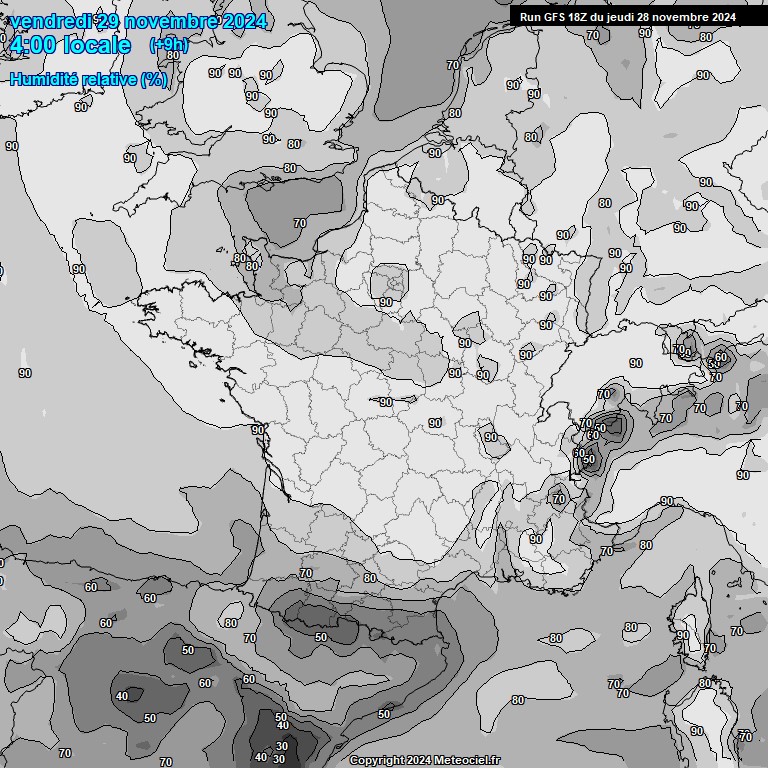 Modele GFS - Carte prvisions 