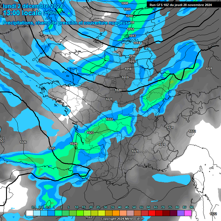 Modele GFS - Carte prvisions 