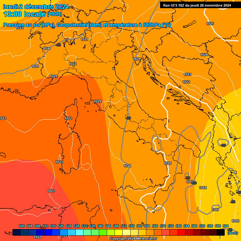 Modele GFS - Carte prvisions 