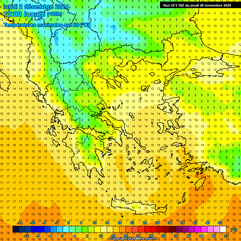 Modele GFS - Carte prvisions 