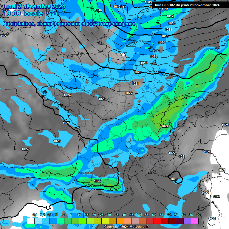 Modele GFS - Carte prvisions 