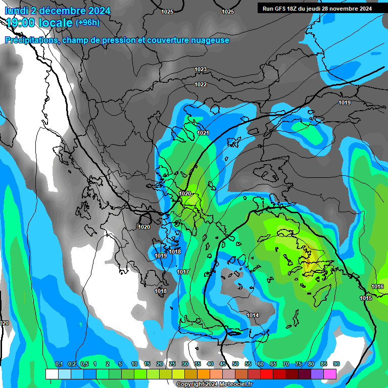 Modele GFS - Carte prvisions 